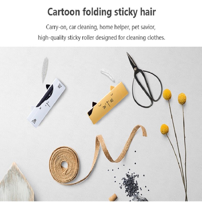 1Pcs Herbruikbare Kleding Cleaner Hair Remover Draagbare Cartoon Sticky Haar Vouwen Multifunctionele Roller Stofafscheider