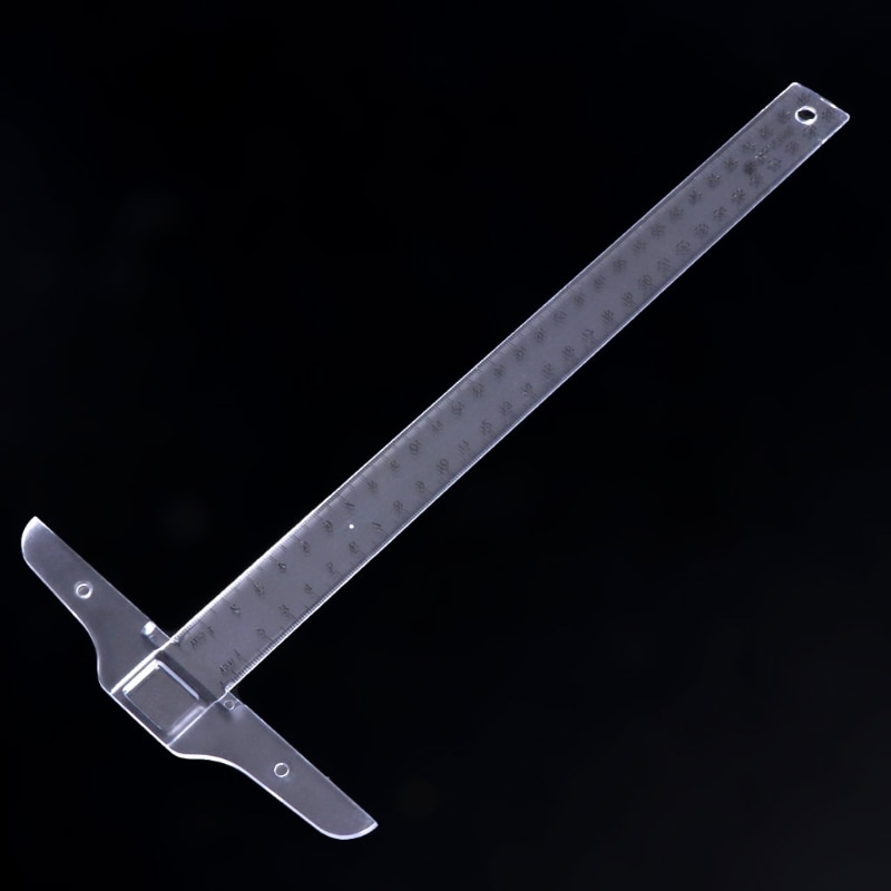 30cm 12'' Plastic Metric T Square Double Side Ruler Tool Measurement Measuring