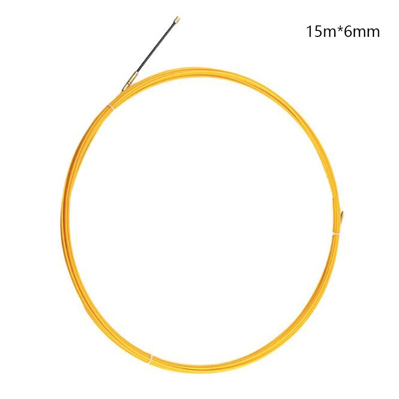 25m/15m/5m glassfiber trykk avtrekker metalltråd kabel kanal elektrisk guide enhet kabel slange rodder fisk teip metalltråd hjelpemiddel holdbar: 15m x 6mm