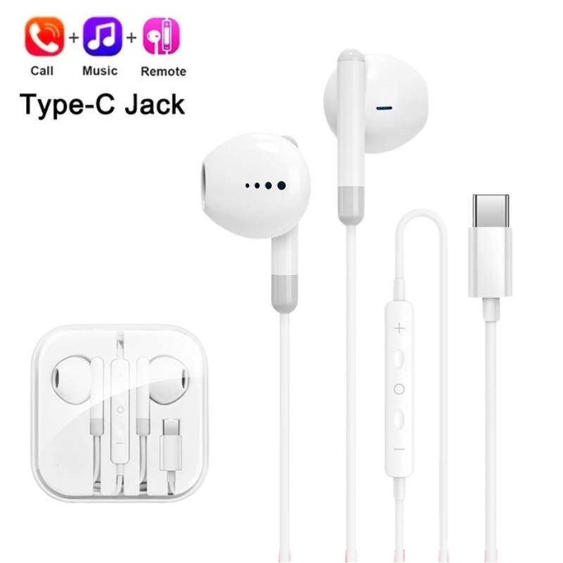 Para xiaomi fones de ouvido xiaomi mi 14 13 12 11 fones de ouvido intra-auriculares redmi nota 10 9 8 7 tipo c 3.5mm com fio fone de ouvido acessórios do telefone: Branco