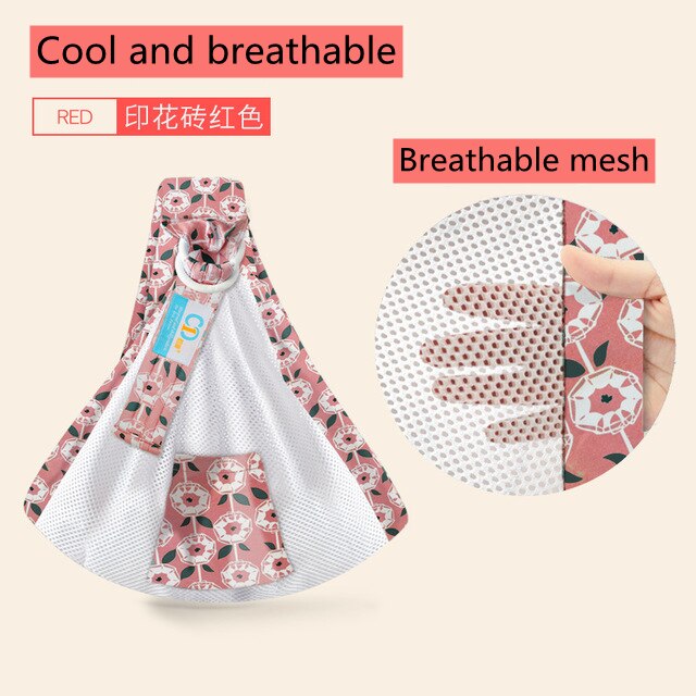 Toalla de espalda del bebé, toalla de lactancia materna, correa, bolsa de sujeción horizontal de sujeción delantera del bebé, toalla de lactancia materna, horizontal del bebé: Breathable pink