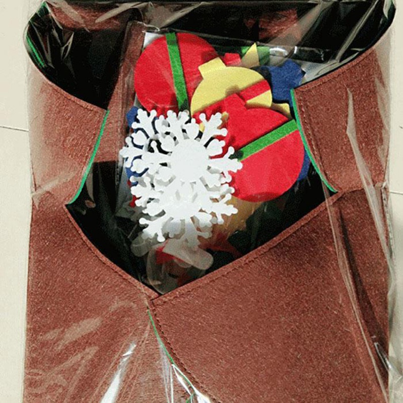 51 Piece Felt Christmas Tree Decoration, Detachable Glitter Ornaments, Reusable and Easy to Hang and Decorate, Perfect for Kids