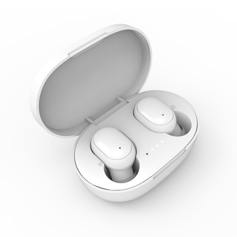 A6s bluetooth øretelefoner for xiaomi airdots trådløse ørepropper 5.0 tws øretelefoner støyreduserende mikrofon for redmi iphone huawei samsung: Hvit