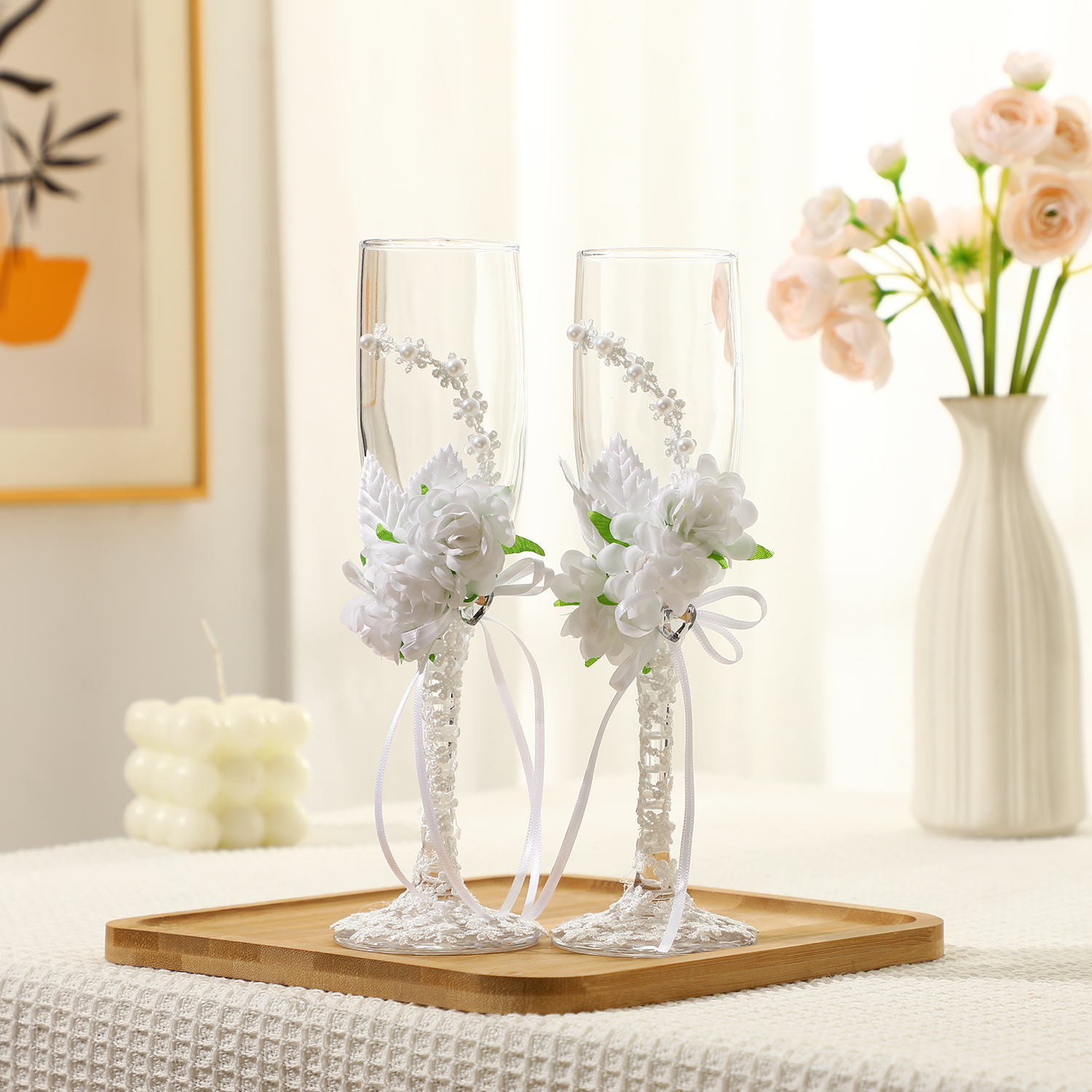 Brudepar glass - Bryllup Skålglass