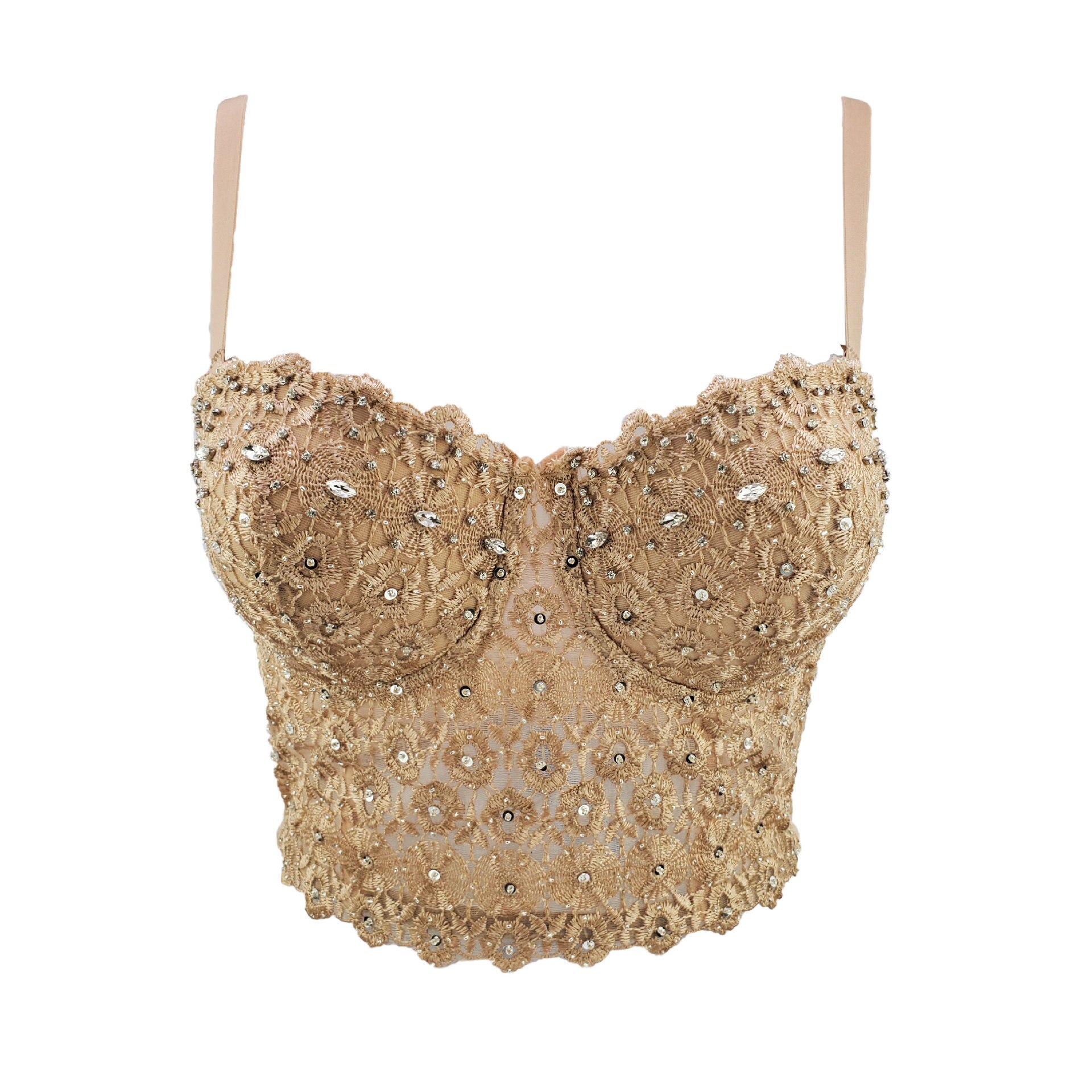 Sommer sexy øyenvippe blonder camisole v-hals kort stil topp jazz dansekostyme kvinnelig gogo danser stang bh kveldsfest 2086