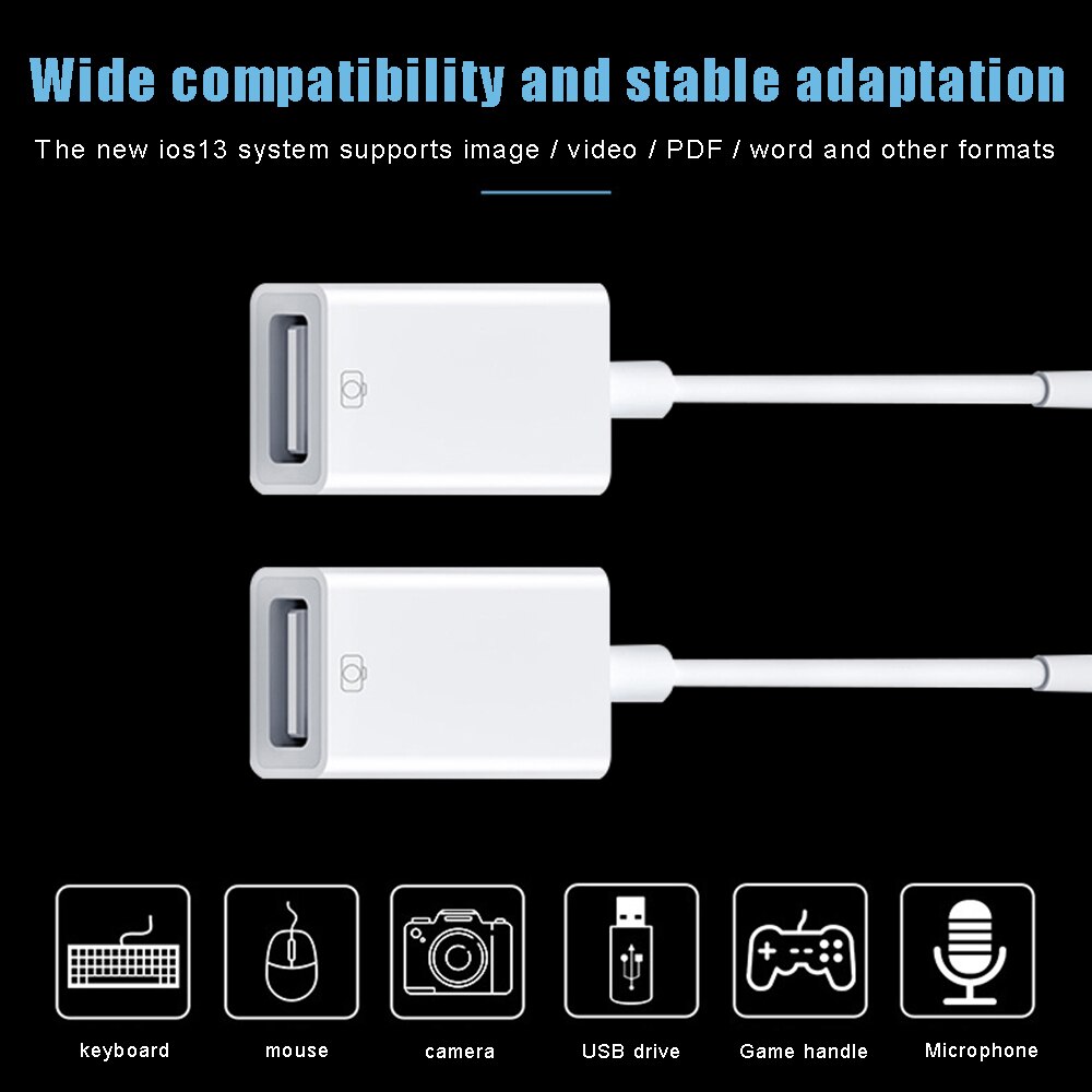 Otg adapter til apple til usb 3.0 kameralæser datakabel til iphone 13 12 pro max til ipad stiksæt ios type c konverter
