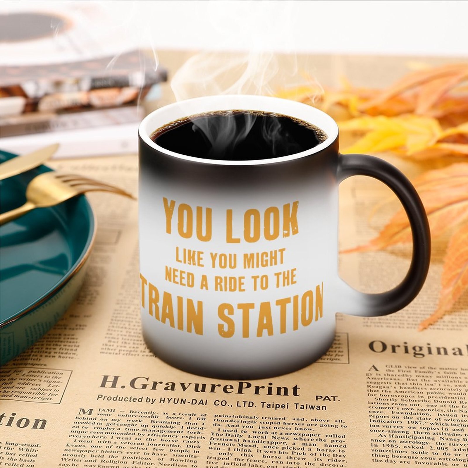 Train Station Yellowstone Mug Tv Series Letter That Changes Color Mug Classic Porcelain Office Cups