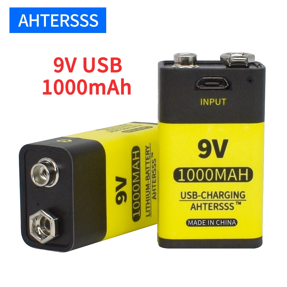 9V Usb Oplaadbare Batterij Lithium 6f22 9V Li-Ion Batterijen Voor Multimeter Rookmelder Metaaldetector Etc Batterijen