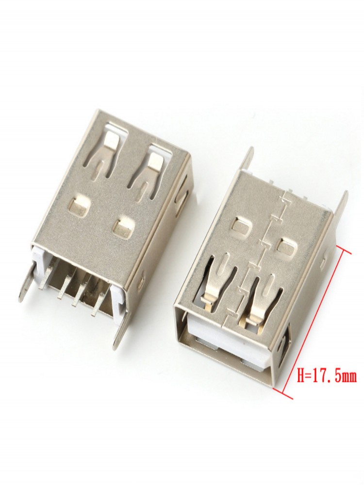 Prise USB Type A Femelle Verticale à 4 Broches, 100mm, 15mm, 180mm, 13.7mm, 17.5mm, Wild USB, 19.6 PCs, 20.5: Orange