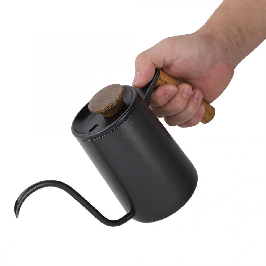 600ml Coffee Machine Stainless Steel Handle Drip Coffee Pot Long Gooseneck Spout Kettle Portable Coffee Maker Kitchen
