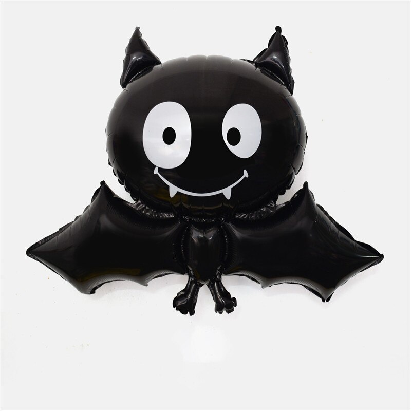 Halloween dekoration oppustelig aluminiumsfilm ballon græskar skelet edderkop spøgelse træ ballon fest tilbehør: Sort flagermus