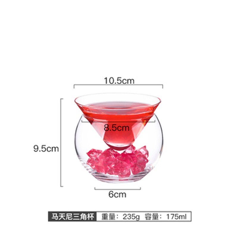 Cocktail Glass Cocktail Iced Crystal Wine Beer Juice Whiskey Boron Martini Wine Cup Bartender Special Drinking Cup Party Wedding: E175ml