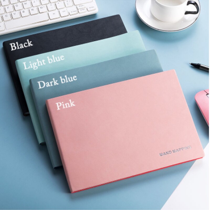 A4/B5 Notebook 200 Mand Mapping Pages Thicken Notepads For School Office Checkered Planner Notepad Agenda 3 Colors