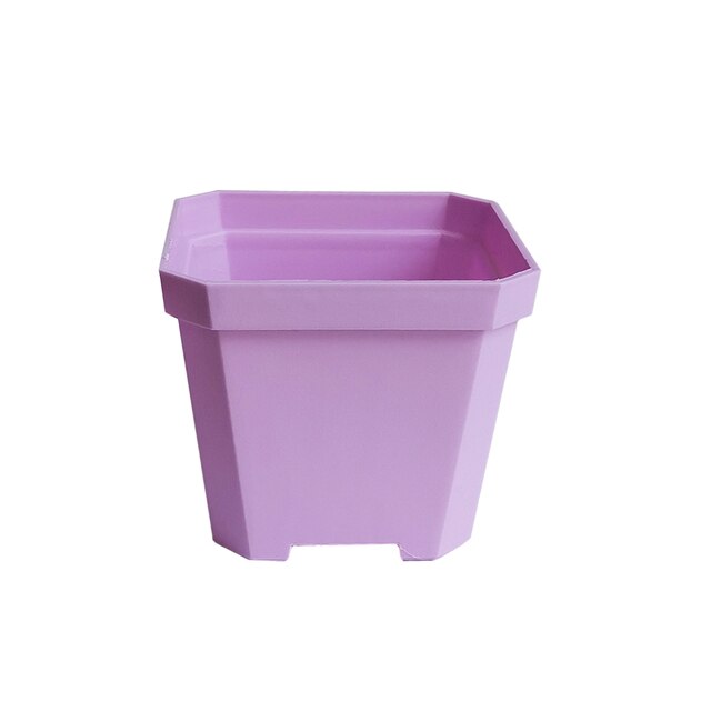 14 Pcs Plastic Dikker Vierkante Bloempotten Home Tuin Kantoor Vetplant Pot Snoep Kleur Kas Kwekerij Potten 10Cm * 10Cm: Lavender