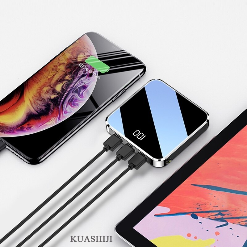 30000mAh QI kabellos Energie Bank 3 USB Digital Anzeige LED-leuchten Externe Batterie Tragbare Schnelle Ladegerät für Iphone Samsung