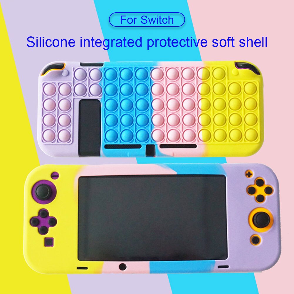 Switch beskyttende skal popite silikone cover bløde ærmer ns controller beskyttelse bagkasse til nintendo switch tilbehør