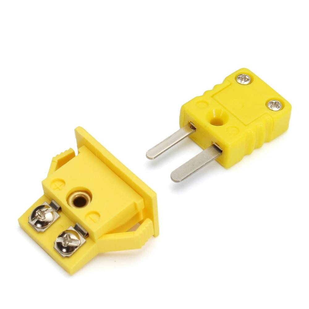 Connecteur Miniature Jaune Pour Thermocouple Type K - Montage Panneau, Prise Fiche, Neuf