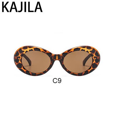 Kurt cobain briller ovale solbriller kvinder vintage trending solbriller til kvinde clout goggles очки курта кобейна: Demi brun