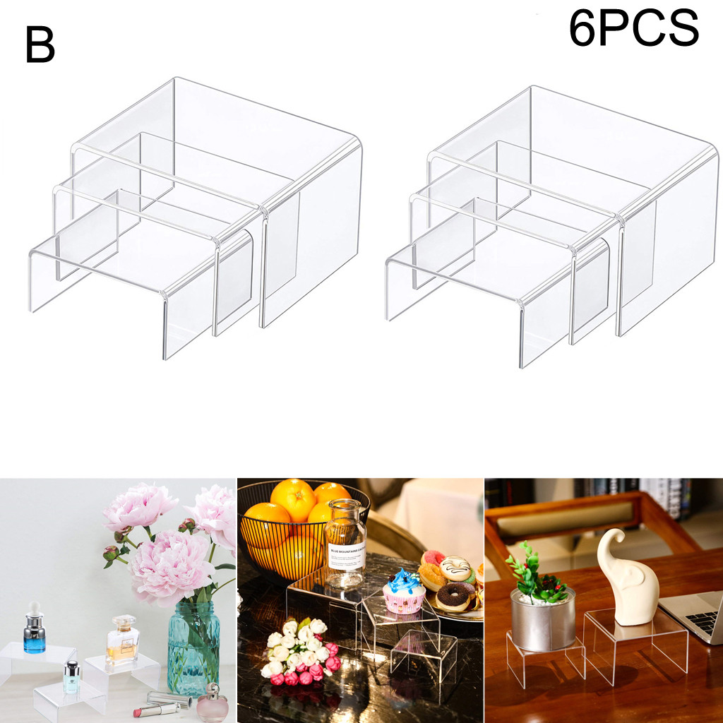 Three-tier Acrylic Detachable Ladder Frame Perfume Jewelry Display Rack Transparent Ladder Shelf Store Display Tools #T2G