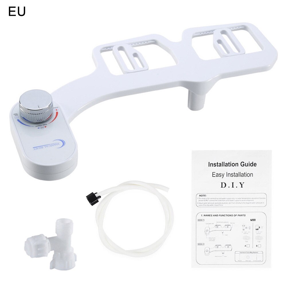 Boquilla para lavado retráctil con bidé limpiador automático con tubo accesorio para asiento de inodoro Spray de agua mecánico no eléctrico para Baño: EU