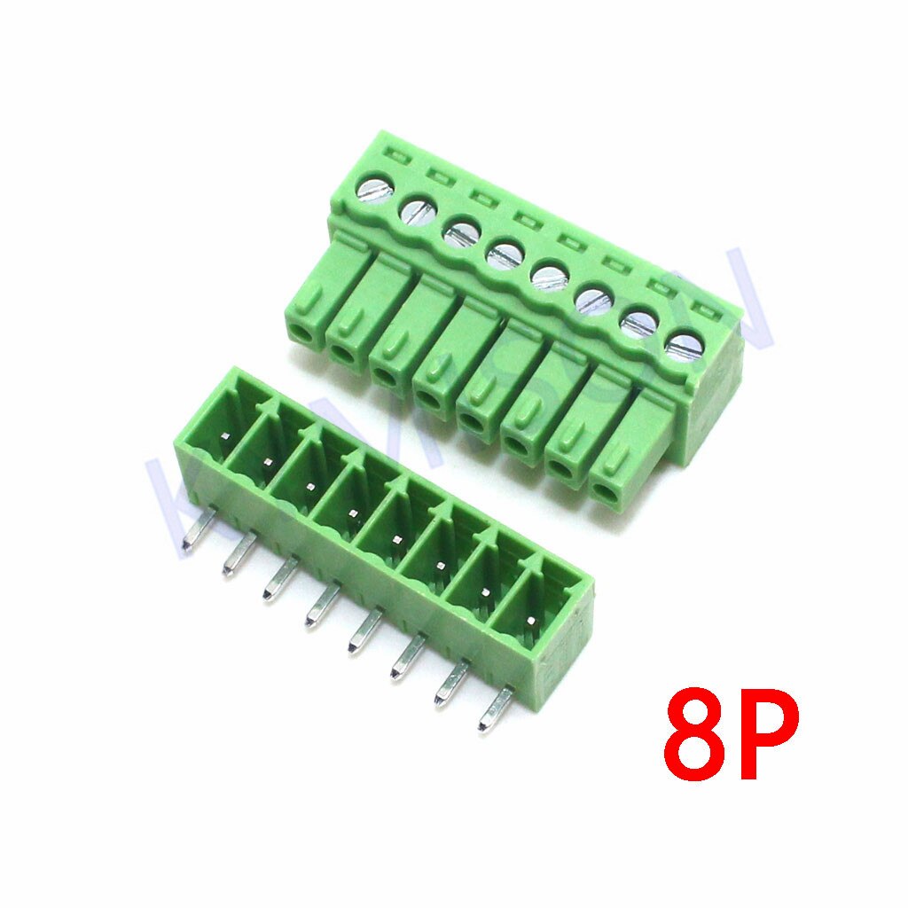 10sets KF2EDG 3.81MM PCB Pluggable Terminal Block Connector 2P3P4P5P6P7P8P9P10P Straight needle Pin KF15EDG-3.81 Green Terminal