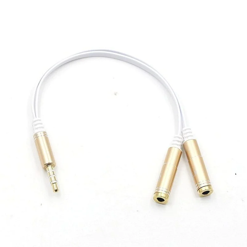 3.5 One Point Two Earphone Microphone Audio Cable Audio Splitter One for Two Couple Line Earphone Adapter Cable