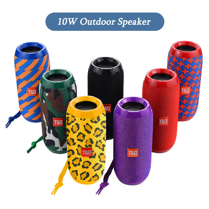 Tg117 bärbara bluetooth-högtalare för utomhusbruk, trådlös bashögtalare, gratis samtal/fm/tf-kort/usb-minne, anslutning för mobiltelefon/surfplatta/tv