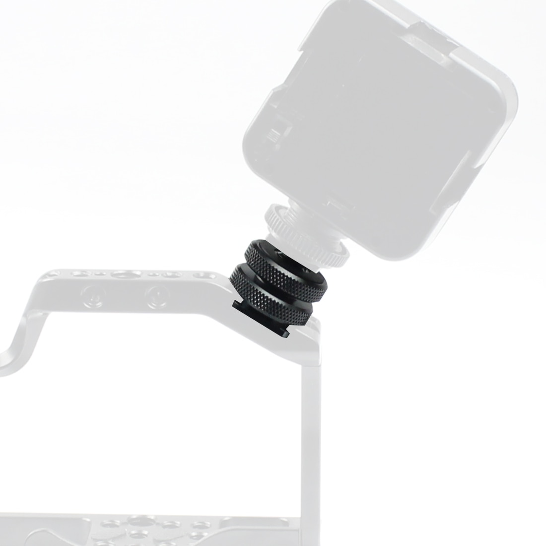 Tornillo de trípode para Flash, adaptador de montaje de zapata fría y , doble tuerca para luces LED DSLR SLR, accesorios de estudio, 1x3/8 vuelta, 1/4