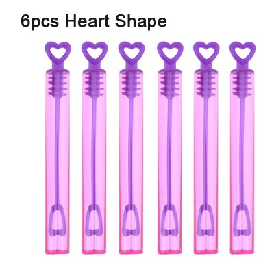 12/6 stuks Lege Bubble Zeep Flessen Bruiloft Verjaardag Partij Decoratie kinderen Speelgoed Bellen Maker Kids Outdoor Fun bubble Speelgoed: 6pcs Heart Purple