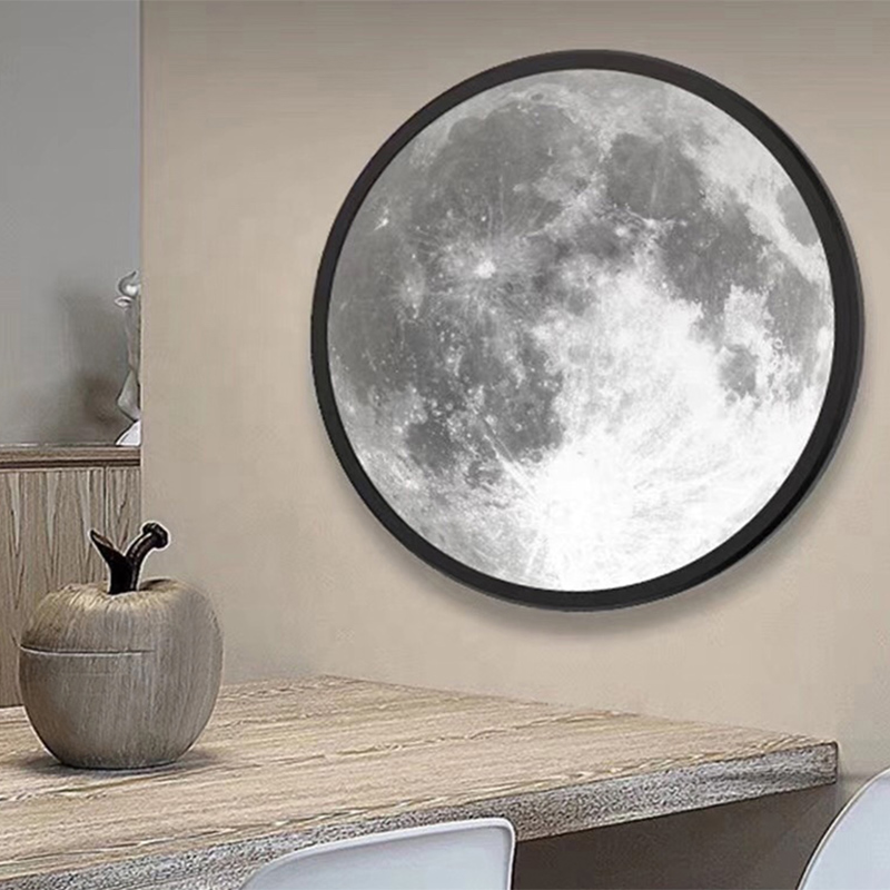 Moon Mirror Lamp Round Moonlight Wall Decor Bedside Lamp Bedroom Bathroom Home Room Decoration Small Night Light