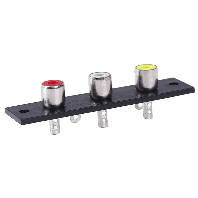 6.6X1.6Cm 3 Way Rca Terminal Wall Panel Plate Input Phono Chassis Socket Audio Adapter
