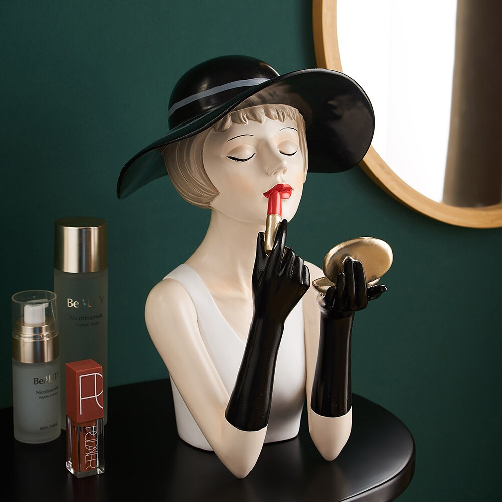 Sculpture de femme en résine d'art moderne, Statue de personnage, décor de salon, accessoires de décoration pour la maison