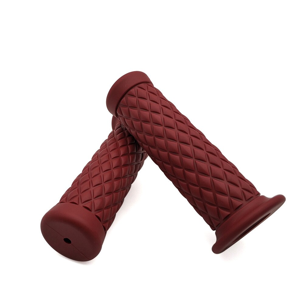 Universal classic 24MM 22MM Rubber Handle Motorcycle Handlebar For Honda CB400SF CBR650R CB650R CB125R CBR900RR: Red