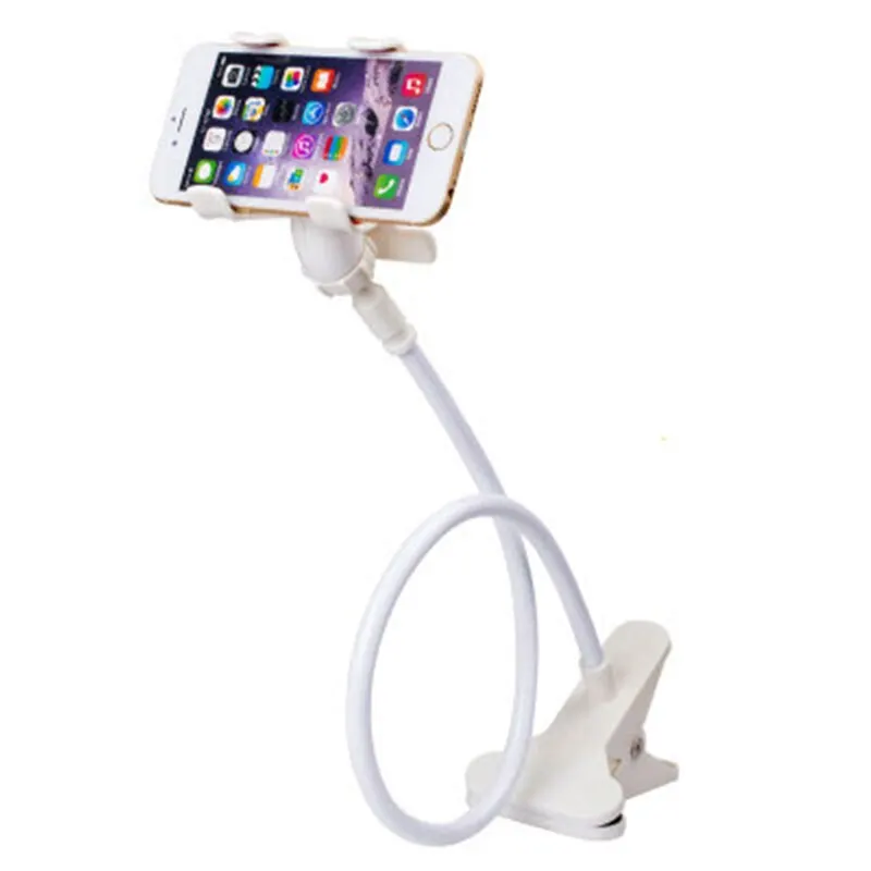 Universal- Faul Halterung praktisch Halfter Schwanenhals Ständer Stents flexibel Bett Schreibtisch Tisch Clip Halterung für Smartphone Halfter: Weiß