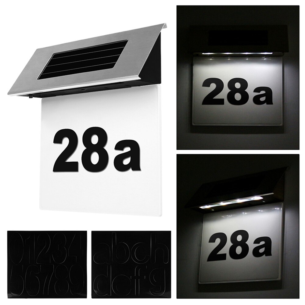 Plafón Solar LED para puerta de casa, lámpara de acero inoxidable impermeable para exteriores, decoración de jardines