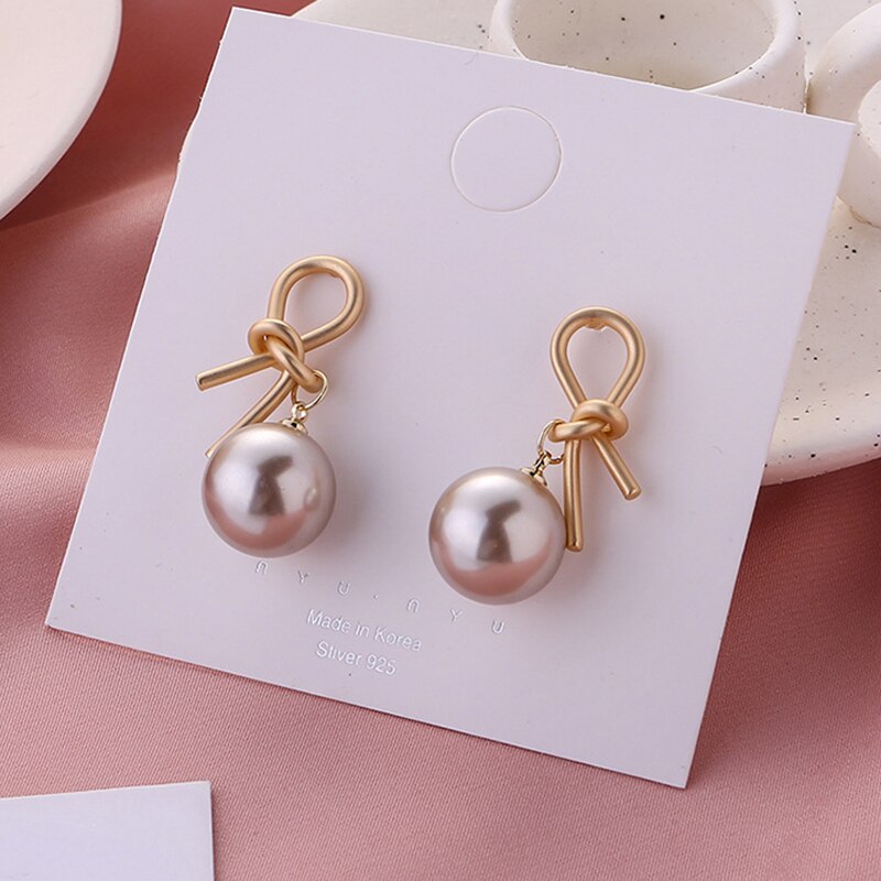 Metal coreano oro geométrico Irregular grande perlado brillante pendientes de Clip pendientes largos aretes pendientes para mujeres chica no piercing oreja Clips joyas