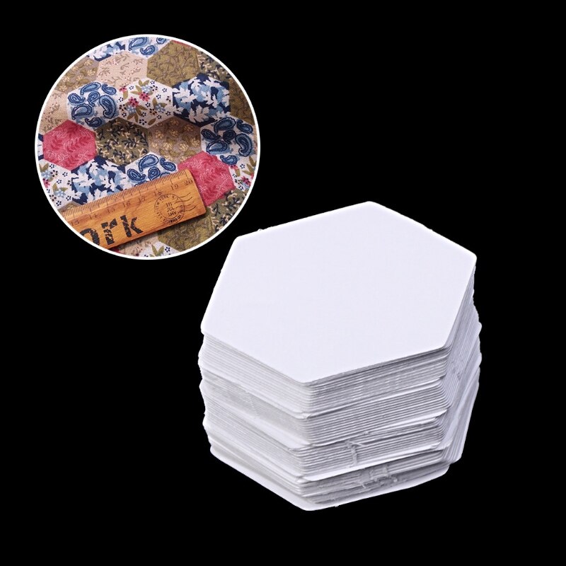 Plantillas hexagonales para Patchwork, 100 Uds., papel acolchado, costura artesanal, seis tamaños