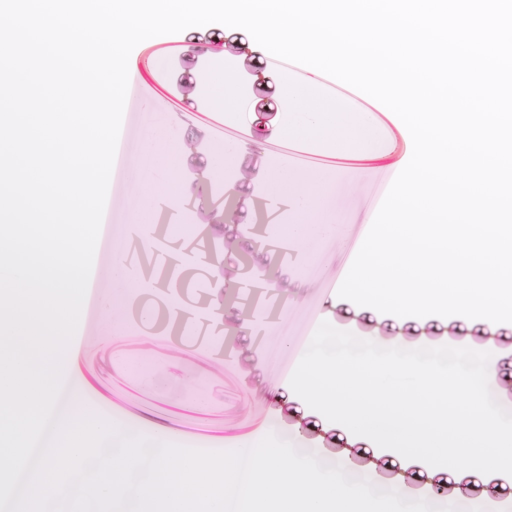 Girls Night Out Shot Plastic Cup On Bead Necklace Hen Stag Night Party