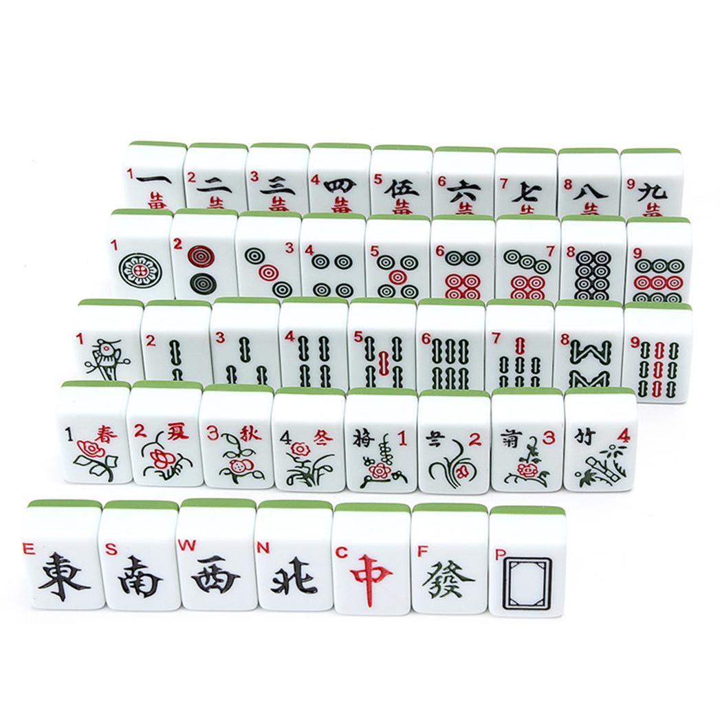 Mini Mah-Jong Reizen Game Mahjong Accessoires Draagbare Chinese Set Groen: Default Title