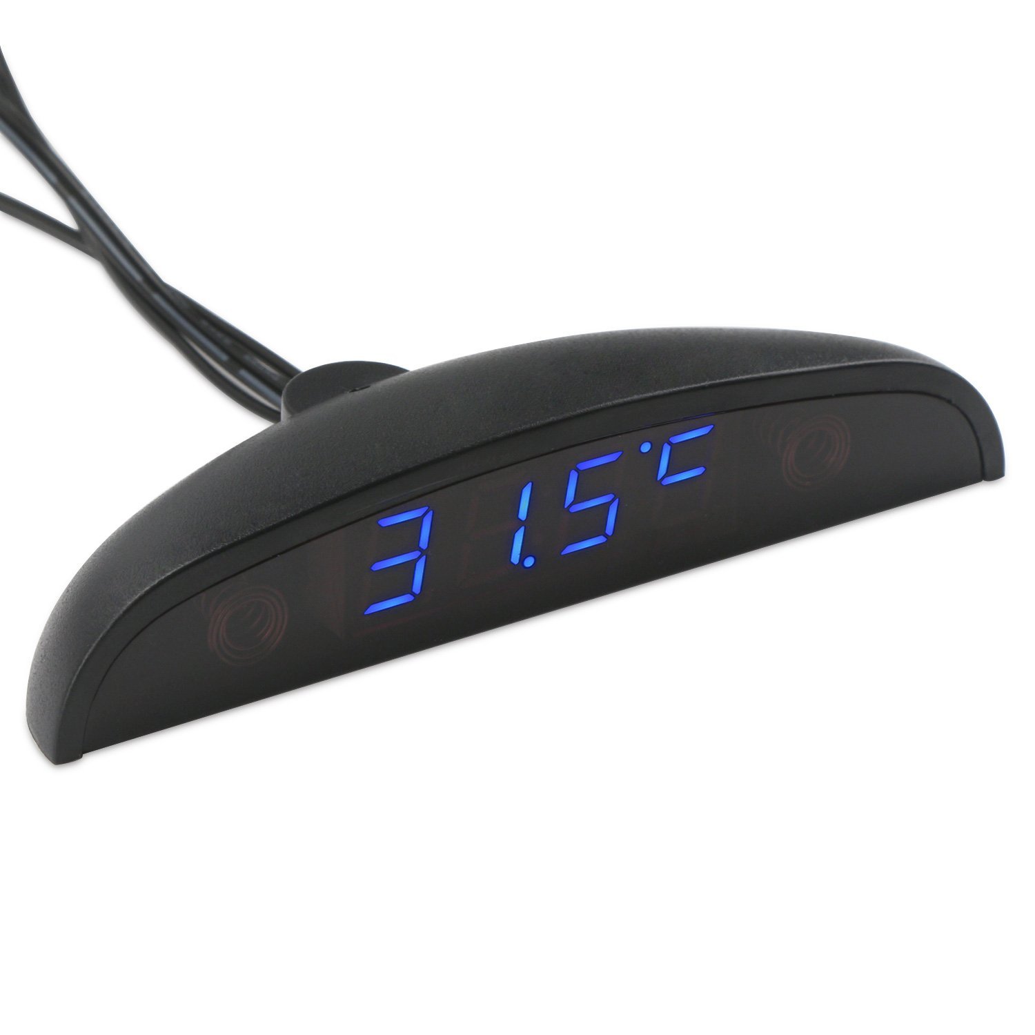 Reloj LED para coche, termómetro de 24 horas, medidor de temperatura interior y exterior, Monitor Digital de voltaje de batería, voltímetro DC 8 ~ 28V