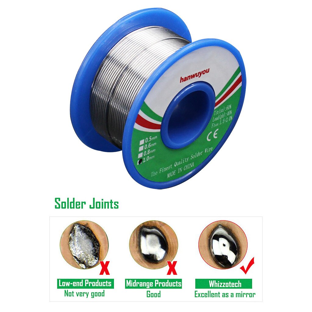 60-40 Tin Lood Rosin Core Soldeer Soldeerdraad Roll Voor Elektrische Solderding .039 "/1.0Mm 55G Soldeer &