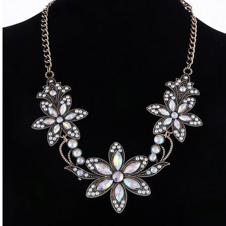 Moda biżuteria kobiety luksusowy kołnierzyk z kryształu górskiego kolorowy kryształ kolia kwiatowa Choker kreatywne naszyjniki wisiorki kobiety biżuteria: XL813