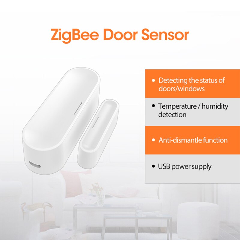Tuya zigbee smart door / window garage sensor  cr123a batteridriven eller usb-laddning fungerar med tuya smart hub