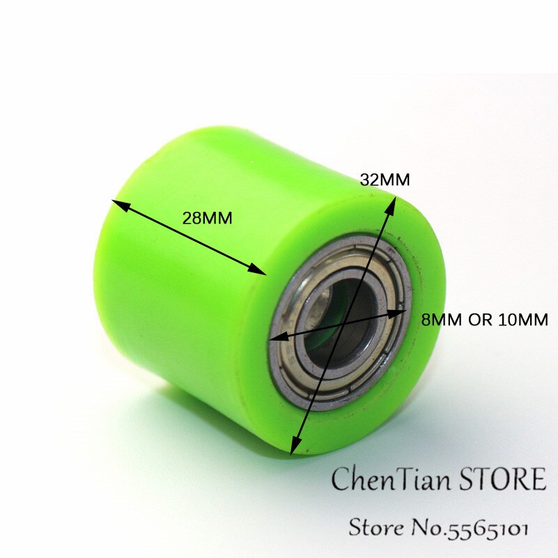 8mm 10mm Drive Chain Roller Pulley Wheel Slider Tensioner Wheel Guide For Street Bike Enduro Motorcycle Motocross ATV CRF CR XR: 8MM GREEN