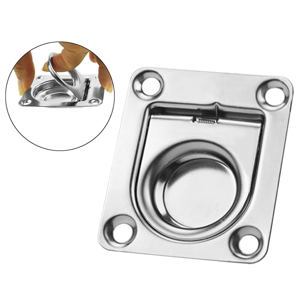 Stainless Anti-rattle Flush Pull Rings - Boat Hatch Cabin Drawer Lifting Handle