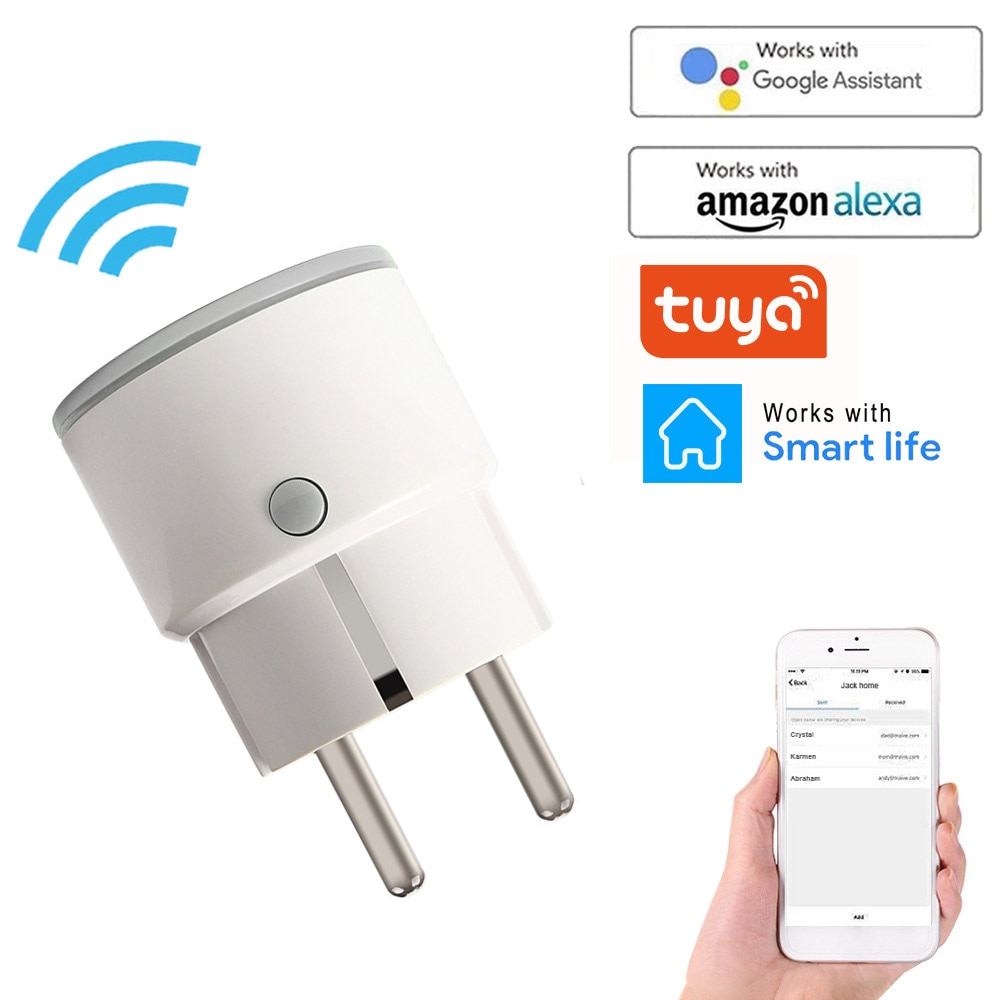 10/16A Wifi Smart Plug Mini Eu Standaard Draadloze Smart Socket Smart Leven/Tuya App Afstandsbediening Werk met Alexa Google Thuis