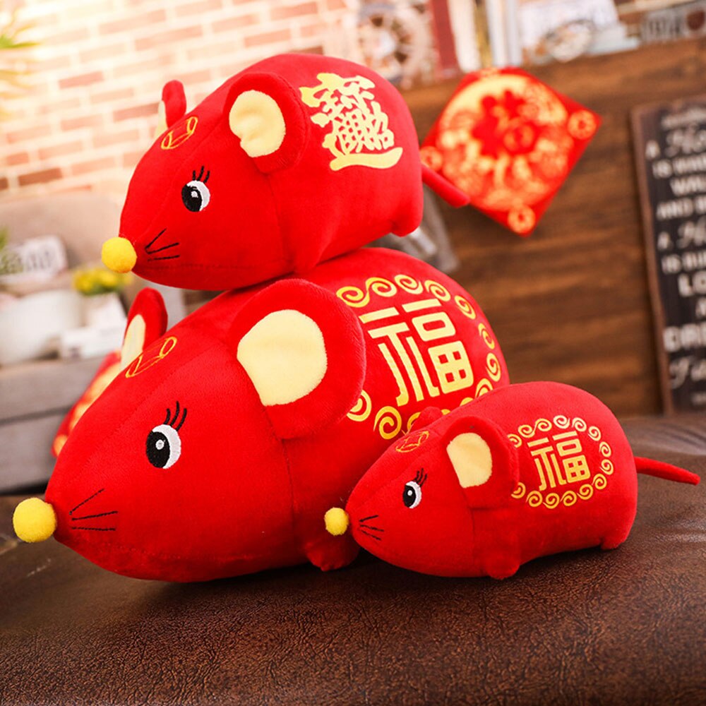 ratte Jahr Puppe Kawaii Maskottchen Ratte Plüsch Maus in Seetang Anzug Weichen Spielzeug Chinesische Neue Jahr Party Dekoration