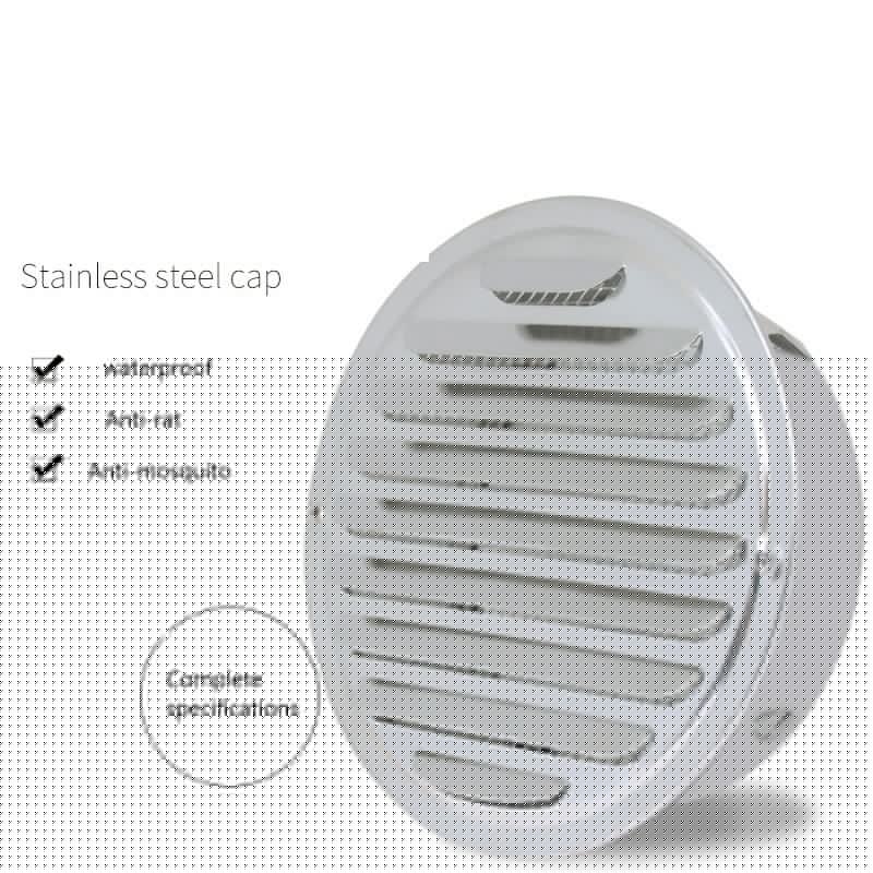 Round Stainless Steel Wall Cover Air Vents Bull Nosed External Extractor Outlet Vents Windshield Kitchen Outlet Flat Head Hood