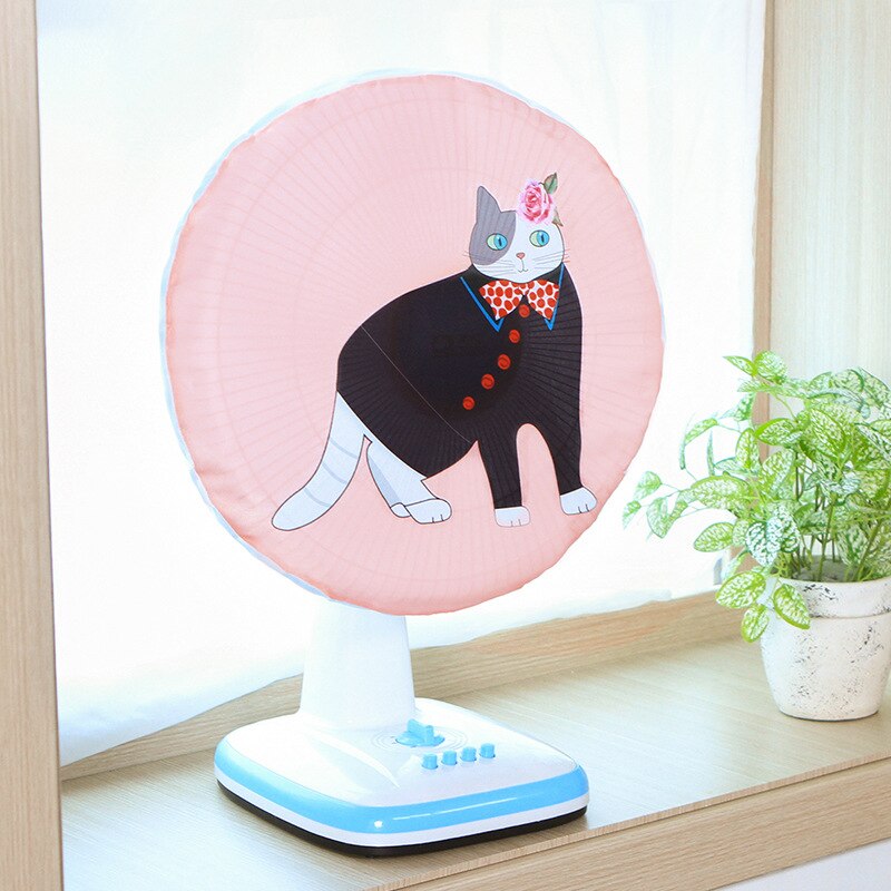 Cartoon vertical fan cover round fabric electric fan dust cover floor-to-ceiling fan cover