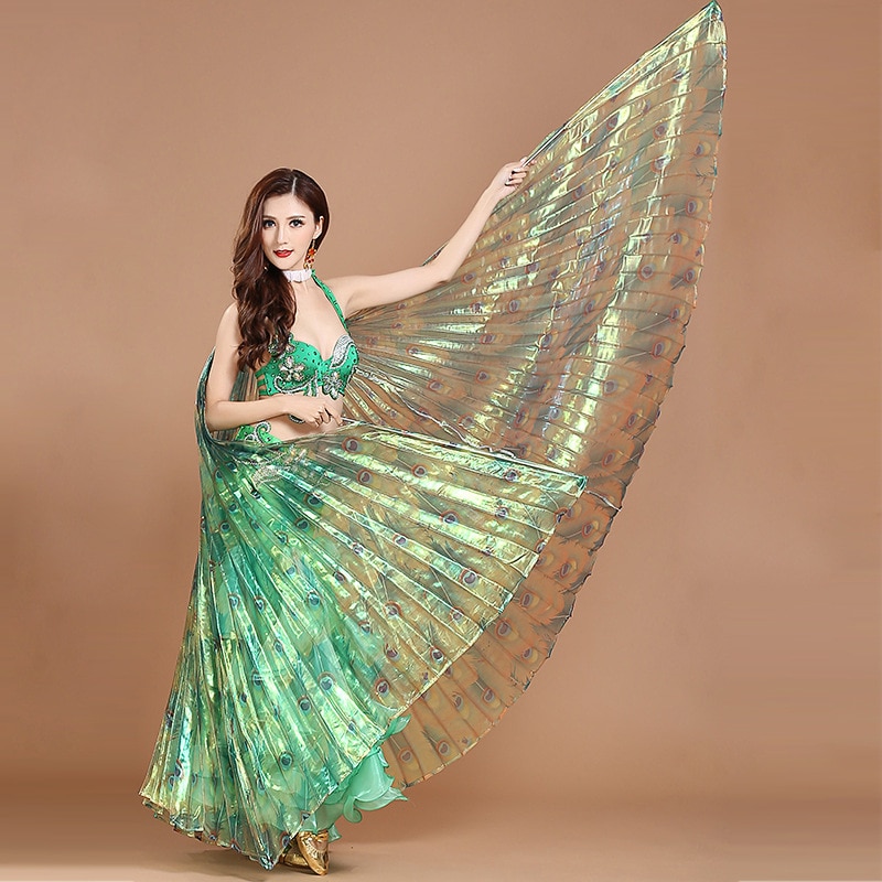 Stage Performance Props Women Dance Accessories Egyptian Transparent Wings Non-split Belly Dance Isis Wings Peacock Wing